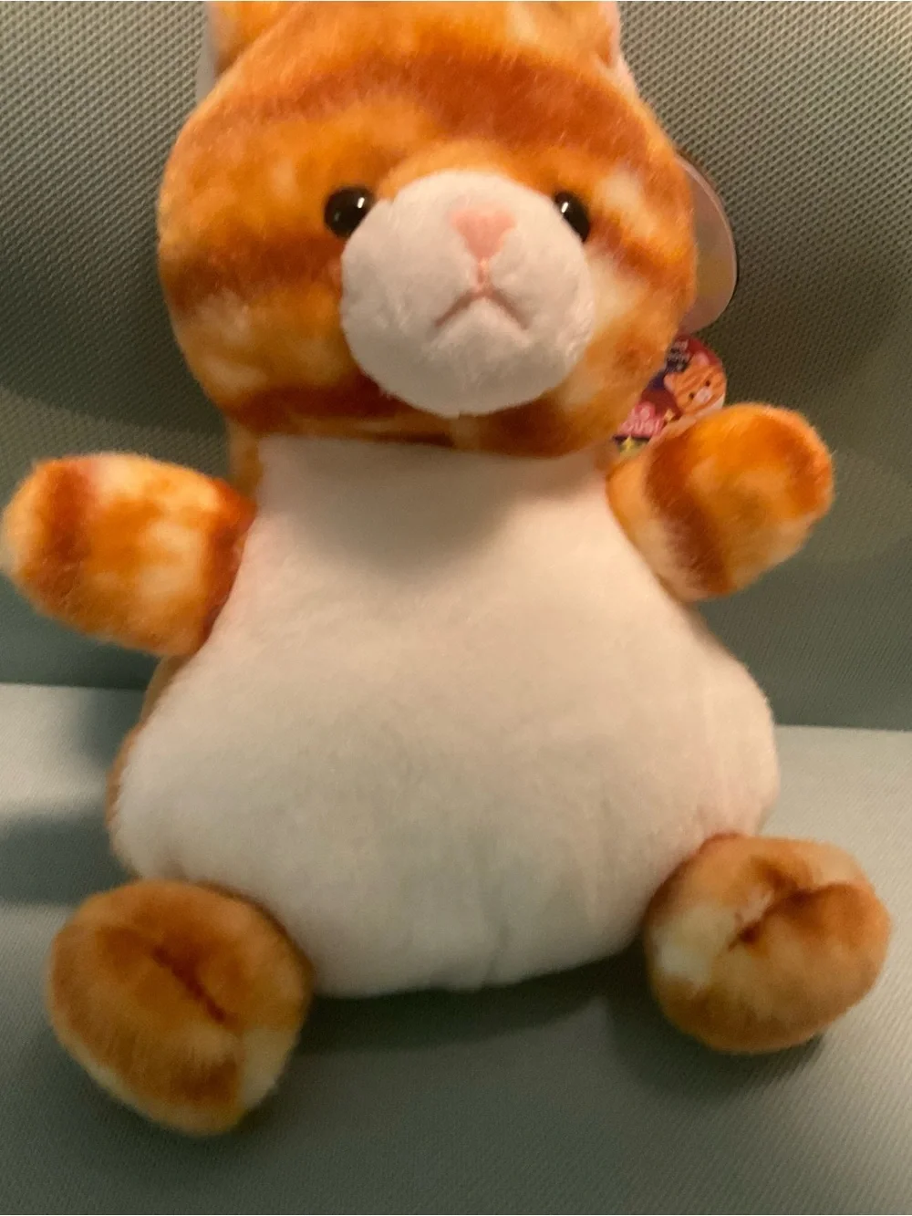 Palm Palms Party Sized Meow Kitty Orange and White Plush Cat New